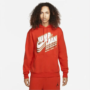 NWT Jordan Men's Jumpman Core Fleece Red Pullover Hoodie Size XXL